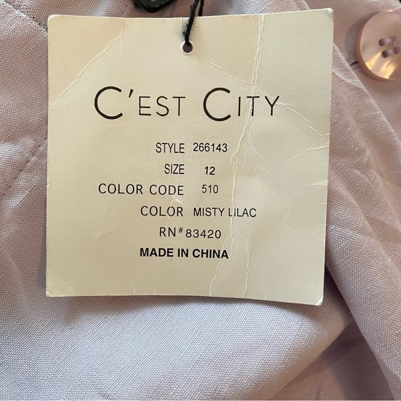 C’est City Lilac Silk Linen Wide Leg Crop Pants NWT - Picture 7 of 8